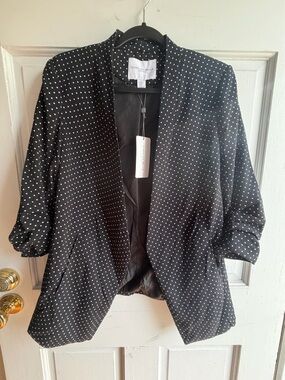 Carolina Belle Black with White Polka Dot Open Blazer